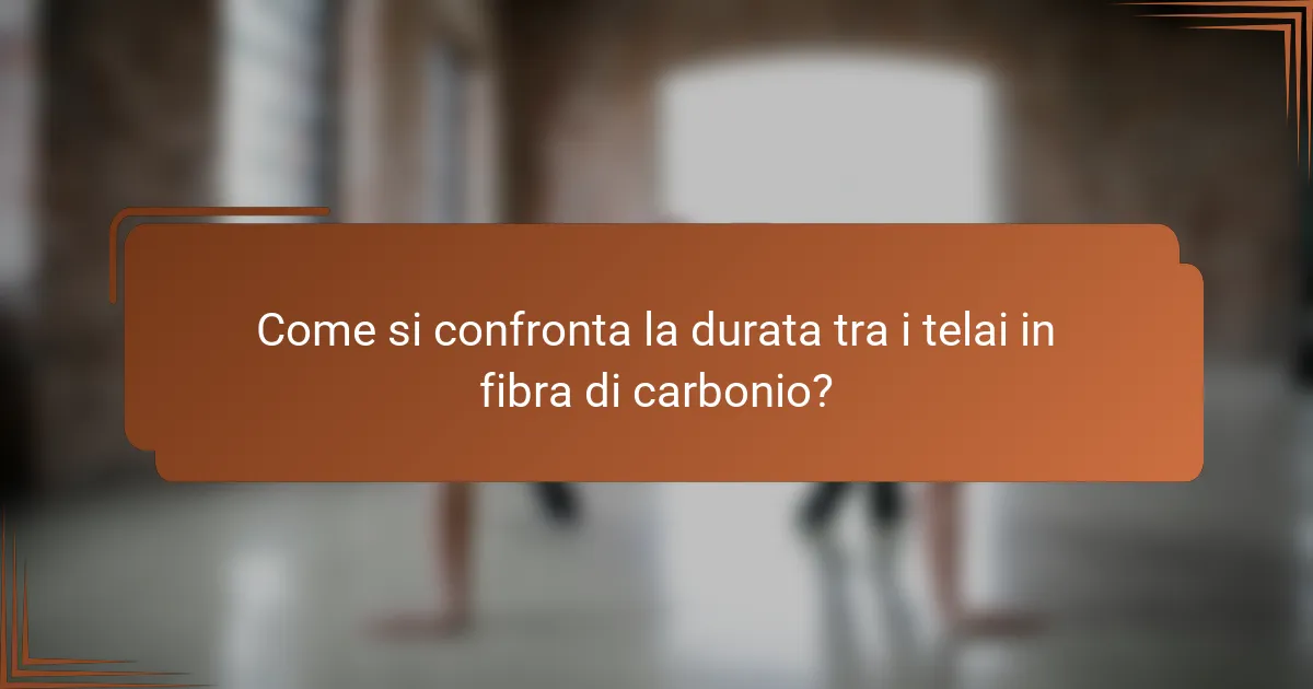 Come si confronta la durata tra i telai in fibra di carbonio?