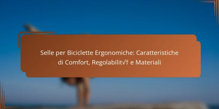 Selle per Biciclette Ergonomiche: Caratteristiche di Comfort, Regolabilità e Materiali