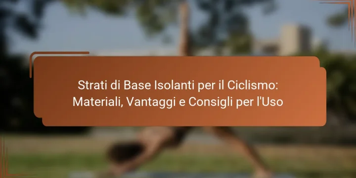 Strati di Base Isolanti per il Ciclismo: Materiali, Vantaggi e Consigli per l’Uso