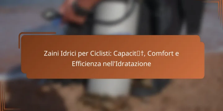 Zaini Idrici per Ciclisti: Capacità, Comfort e Efficienza nell’Idratazione