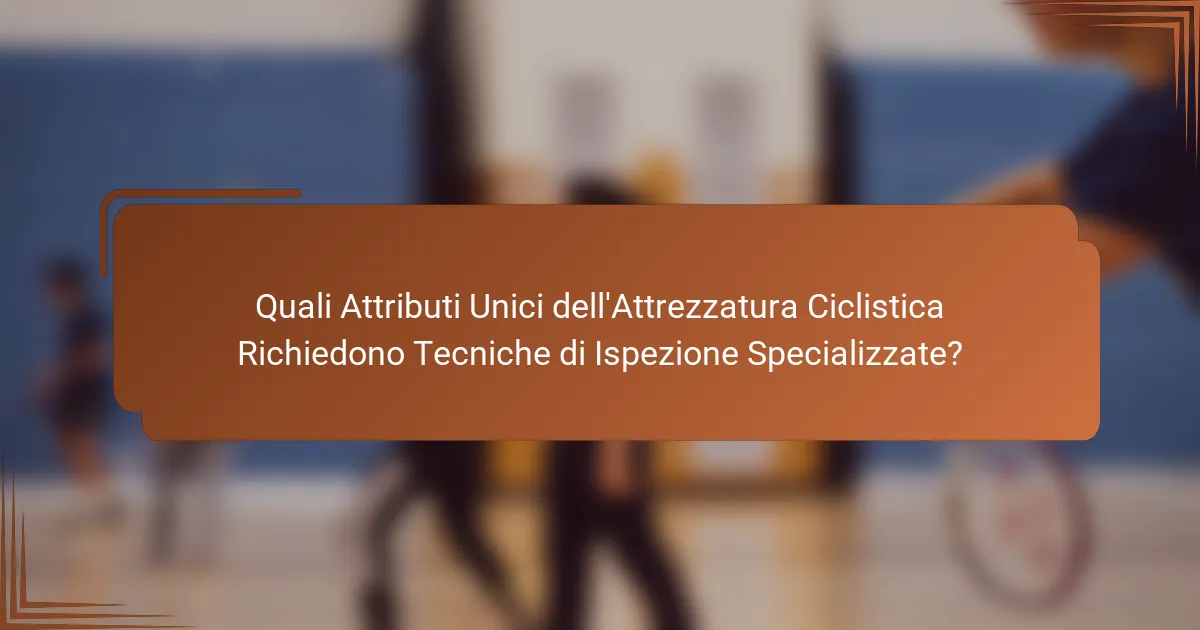 Quali Attributi Unici dell'Attrezzatura Ciclistica Richiedono Tecniche di Ispezione Specializzate?