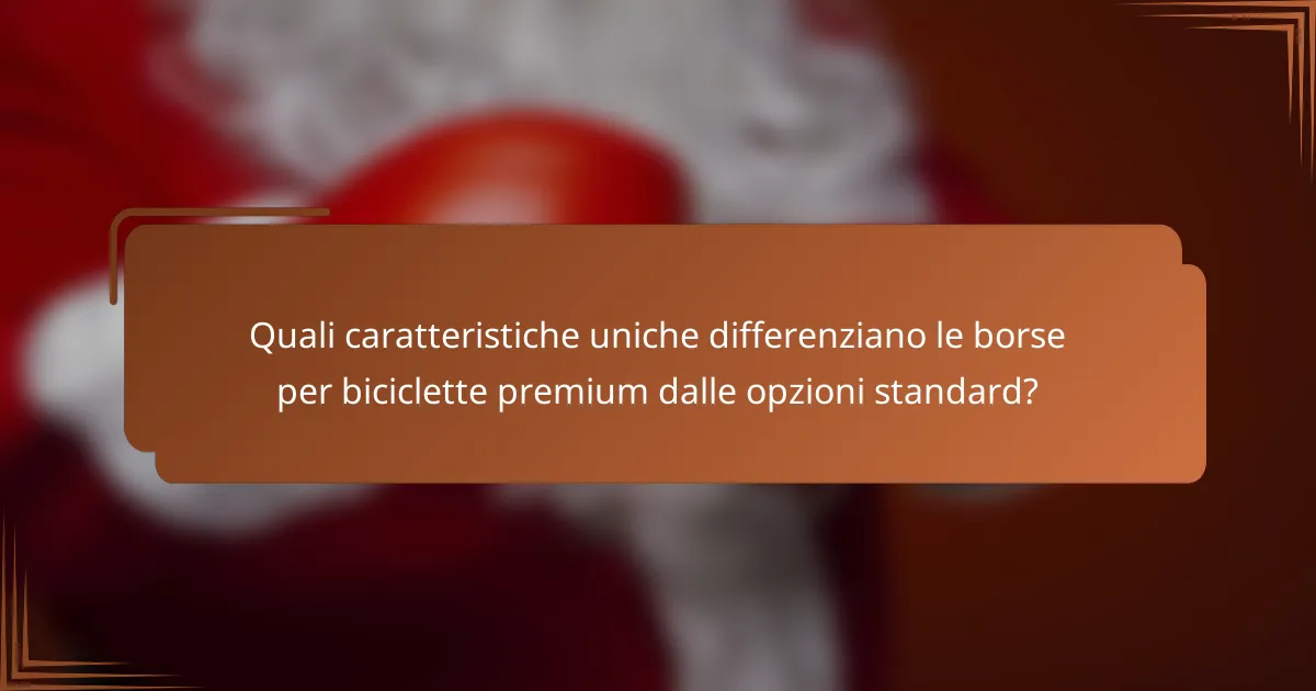 Quali caratteristiche uniche differenziano le borse per biciclette premium dalle opzioni standard?