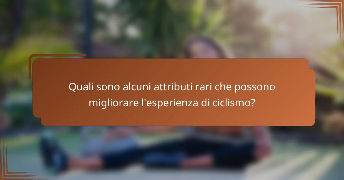 Quali sono alcuni attributi rari che possono migliorare l'esperienza di ciclismo?